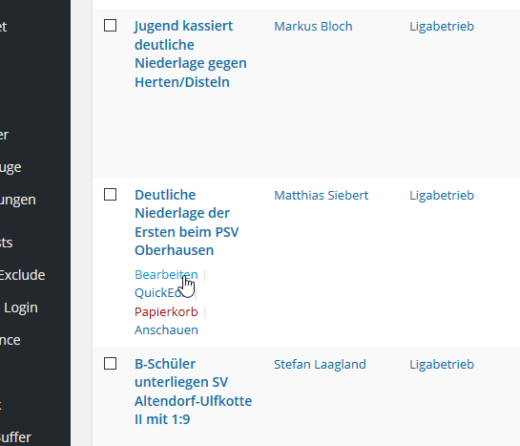 Bearbeiten: der Link im Backend