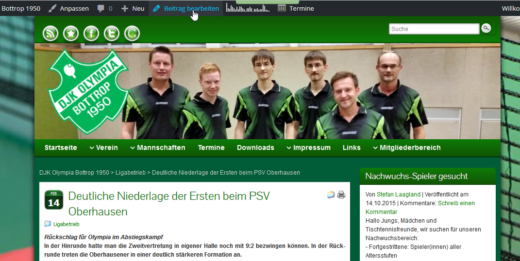 Bearbeiten: der Link im Einzelbeitrag