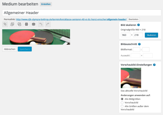 Mediathek: Bild bearbeiten