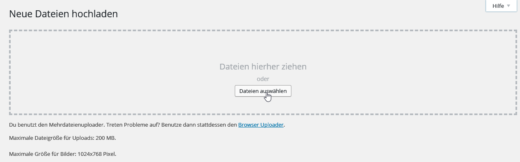 Mediathek: Hochladen