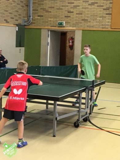 Niklas-Noel Ludwig (grün) gewann gegen Hlavsa mit 3:1 Sätzen. Foto: Frank Ludwig